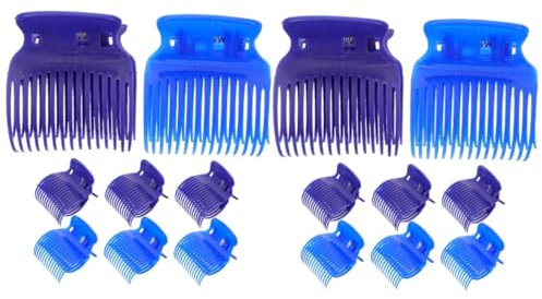 FRCOLOR 16stücke Teiliges Set Hot Roller Clips Für Lockenstyling Praktische Heizklammern Haarsicherung Für Kurzes Und Mittellanges Haar Schöne Lockere Haarschäden Blau Und Pro Farbe