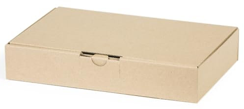 WePack 100 Stück Maxibriefkartons 400x300x50 mm Maxibrief Versand Post Faltschachtel 1-Wellig 400g Braun Postkarton Versandschachtel Paket Päckchen Versandkarton warensendung