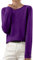 Pull Col Rond À Manches Longues Léger Coupe Classique Femme Taille S M L XL XXL XXXL Pull Laine Femme Chic et Elegant Pas Cher Pull Leger Femme Chaud Cadeau Femme,Violet Foncé,XL,F43R