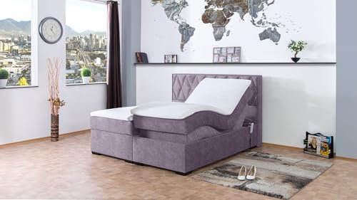 Boxspringbett Loki 240x220, DS-Grau, 7-Zohnen Taschenfederkernmatratze, Ergoflex - Inklusive Aufbau - Deutscher Hersteller