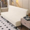 Odot Sofabezug 3/2/1 Sitzer Ohne Armlehne, Verdickter Jacquard Überzug Keine Armlehnen Sofaüberwurf, Einstellbar Stretch Sofabettüberzug, Antirutsch Sofa Überzug (M(160-190cm),Beige)
