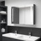ShGaxin Mueble de baño con espejogris Brillante 89x14x62 cm, Muebles para Baño, Muebles para Lavabo, Armario Baño - 326528