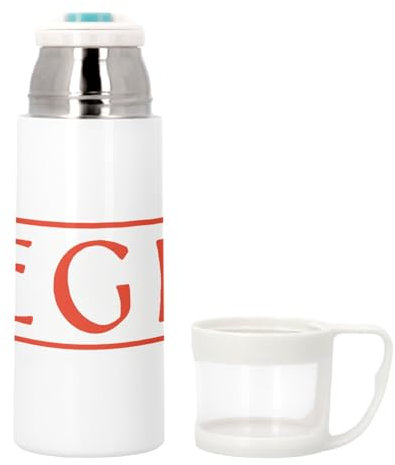 Thermoskanne aus Edelstahl mit integrierter Tasse – Degen Humor Witz Culture Meme – 350 ml – Thermosflasche