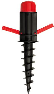 GRUNDLINE - Pfostenträger rund - Sonnenschirmständer - Erdbohrer - Einschraub Bodenhülsen - Wäschespinne - 32x380 mm - Erdanker - Bodenanker - Bodenhülse Sonnenschirm