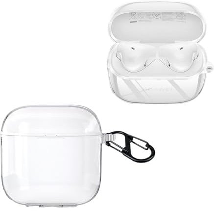KZIOACSH Case for HUAWEI FreeBuds SE 3, Full Protective Flexible Shock-Absorbing Transperant TPU Headphone Case Lightweight Washable Anti-Lost Skin Earbuds Cover with Carabiner,Clear