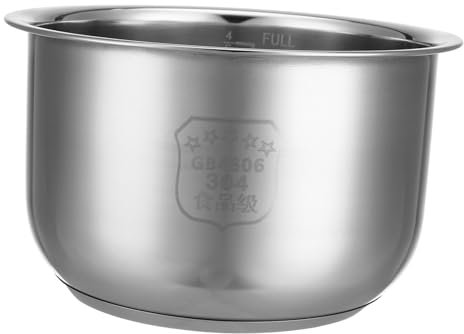 Cabilock Revestimiento De Olla Arrocera Inserto Para Cubo De Arroz Olla Instantánea Interior Olla Interior Para Olla a Presion Cocinando Olla Interior De La Cocina Acero Inoxidable Silver