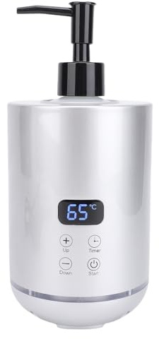 Pongnas Massage Oil Warmer Adjustable Temperature Body Oil Warmer With Ambiance Lights 2 Bottle Lotion Warmer Dispenser Heated for Spa, Salon and Barber Shops (UK Plug)