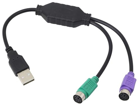 GERUI Cable convertidor de PS2 a USB, cable USB a ratón, interruptor KVM, 20 cm, negro