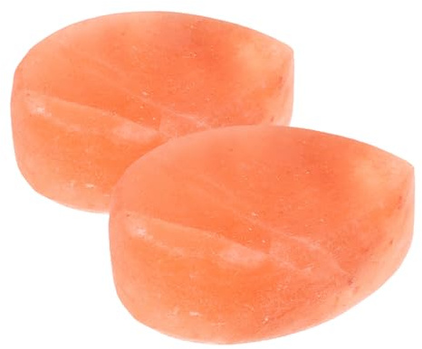 Sewroro 2pcs Natural Mineral Salt Soap Blocks Himalayan Massage Stones for Body Exfoliator Spa Wellness Sessions in Bathroom Shower
