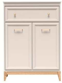 Masseno Kommode CUNEO 92 cm Sideboard mit 1 Schubladen und 2 Türen für Wohnzimmer Schlafzimmer Modern 92x35x100 cm Kaschmir