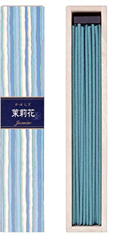 Nippon Kodo Japanese Kayuragi Jasmine Incense (40 Bs Barrels and Incense Holder)