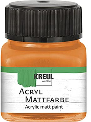 Kreul 75204-Peinture acrylique mate, orange en pot, peinture crémeuse et couvrante, séchage rapide, à base d'eau, convient à de nombreux supports différents, 20 ml (Lot de 1)