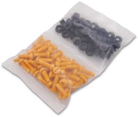 Number Plate Nuts & Bolts Yellow Pack Of 50pcs