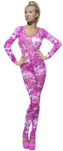 Smiffy's Fever Women's Tie Dye Bodysuit In Display Box, Pink, One Size (US)