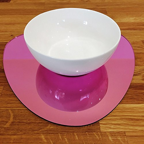 Pebble geformte Tisch-Sets Set, acryl, Pink Mirror, Set of 8