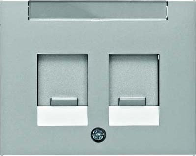 Tapa central con protección de suciedad y portaetiquetas doble, K.5, aluminio