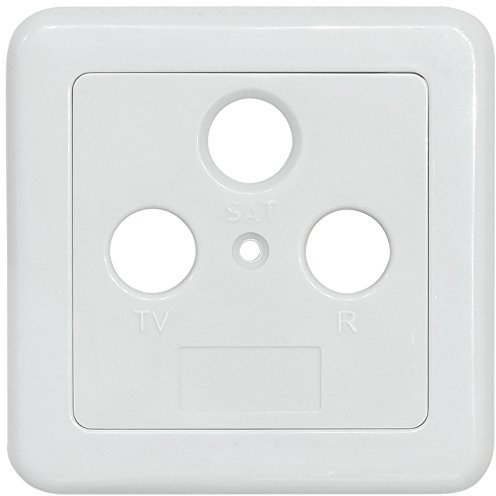 Axing SZU 2-10 Abdeckungen, zweiteilig, Maße 75 x 75 mm, TV/R/SAT, 5 SSD 6-xx, weiß