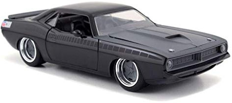 Jada Toys Fast & Furious Letty's 1970 Plymouth Barracuda, Auto, Spielzeugauto aus Die-cast, öffnende Türen, Kofferraum & Motorhaube, Maßstab 1:24, schwarz