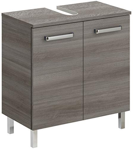 Pelipal Waschbeckenunterschrank Quickset 352 in Graphit Struktur, 60 cm breit | Waschbeckenschrank ohne Waschbecken mit 2 Türen