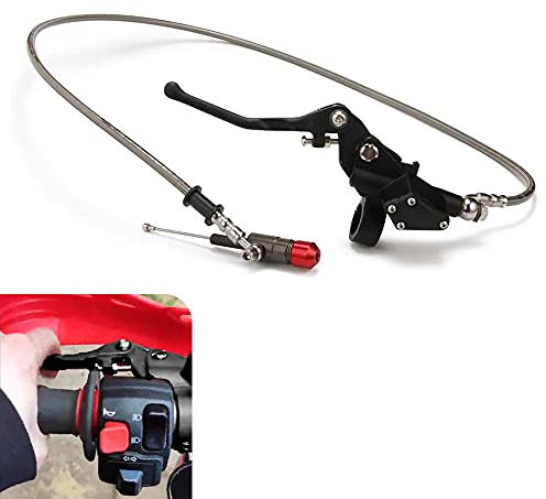 JFG RACING Frizione Idraulica Moto,Gruppo Frizione Idraulica Cilindro Principale da 1200mm per Motore Verticale 125cc-250cc Motocross Dirt Bike Pit Bike LTZ400 SM125 S51 CRE50-Nero