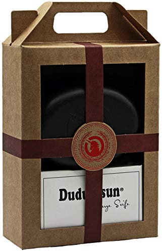 Unicorn Geschenkset Seifendose Aus Flüssigholz Groß, Samtschwarz & Dudu-Osun Pure, 200 G