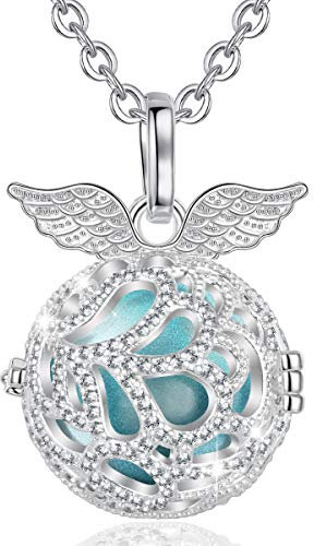 AEONSLOVE Bola de Grossesse, Collier Bola Grossesse pour Maman Pendentif Sons Musique Chime Ball avec Coffret Cadeau pour Amoureux des Chats, Joujou de Bébé