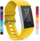 Yousave Accessories Compatible Strap For Fitbit Charge 3, 4, Silicone Fitbit Charge 3 Wristband, Sport Wrist Strap - Small - Mellow Yellow