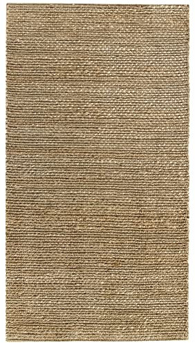 HAMID - Juteteppich,Giralda Teppich 100% Natürliche Jutefaser Handgewebt, Weicher Teppich und Hohe Festigkeit, Wohnzimmer, Esszimmer, Schlafzimmer, Flurteppich - Natürlich (150x80cm)