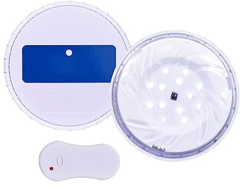 vidaXL Unterwasser LED Poollampe mit Fernbedienung Unterwasserlampe Deko Licht Beleuchtung Leuchte Pool Teich Aquarium Poolleuchte Weiß