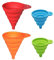 LINGLAN Entonnoir pliable en silicone Rainbow Colors de 4, petit et grand, entonnoir pliable pour cuisine