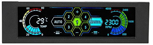 Wscoficey 5.25 inch Touchscreen LCD Fan Controller Cooling, 5 Channel, STW-5036