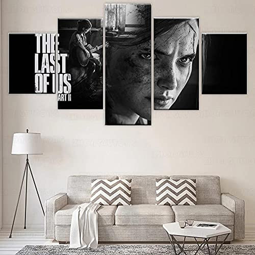Wondbeau Poster & Kunstdrucke 150×80cm the Last Of Us Part Ii Guitar Girl5 Stück Leinwand Kunstdrucke Wandbild Malerei Modulare Wohnkultur Bürodekoration 5 Panel Yk