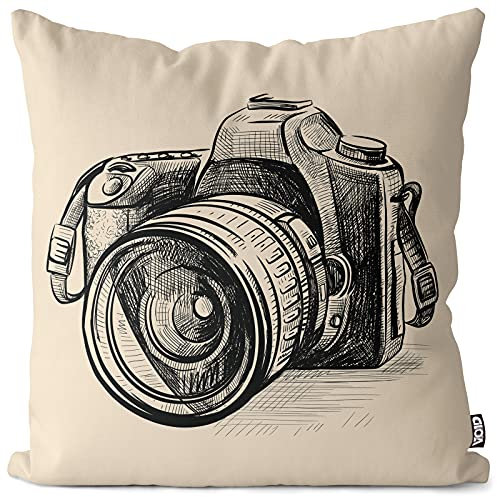 VOID Kamera Fotograf Objektiv Kissenbezug Kissenhülle Sofakissen Kissen Deko Outdoor-Kissen Dekokissen, Kissen Größe:80 x 80 cm