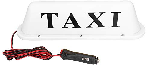 LED-Taxi-Top-Licht, 12 V LED-Magnet-Taxi-Schild-Dach-Top-Auto-Super-helle Licht-Lampe mit Zigarettenanzünder(Weißes Gehäuse)