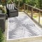 carpet city Teppich Outdoor Wetterfest - Grau - 200x290 cm - Palmen-Blätter - Balkon Teppich Wasserabweisend - In-& Outdoor Teppiche für Terrasse, Garten, Küche, Bad oder Wohnzimmer