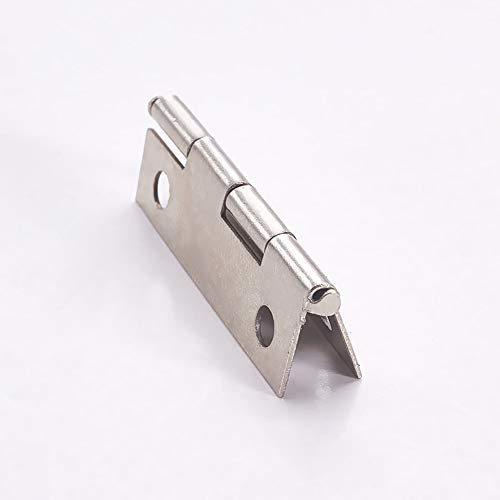 AVRYN Scharnier, Scharniere, Beschläge, 5,1 cm Scharnier, silberfarbenes Metall, Tür, Schrank, Schmuckkästchen, Holzkiste, Scharniere, Beschläge, gebürstete Oberfläche, 15 Stück