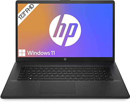 HP Laptop | 17,3 Zoll (43,9 cm) FHD IPS Display | AMD Ryzen-5 7520U | 8GB LPDDR5 RAM | 512 GB SSD | AMD Radeon-Grafik | Windows 11 Home | QWERTZ Tastatur | schwarz | mit HP Fast Charge