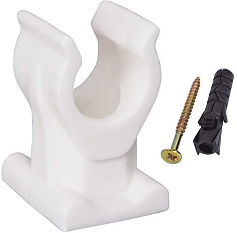 SKIR'CO (10 piezas) Clips de tubo, abrazaderas de plástico para tuberías de 10 mm, abrazadera de tubo tipo U, ganchos de manguera, clips blancos de tubería