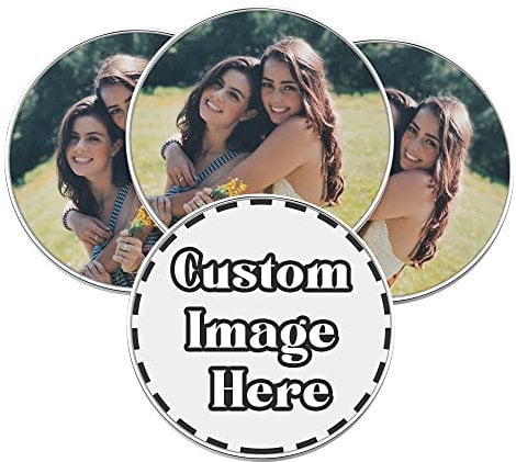 Mogokoyo 4 Stück Personalisierte Foto Kühlschrankmagnete Herz Fotomagnete Magnete Selbst Gestalten Bilderrahmen Fotorahmen für Küche Kühlschrank Dekoration (Rund)