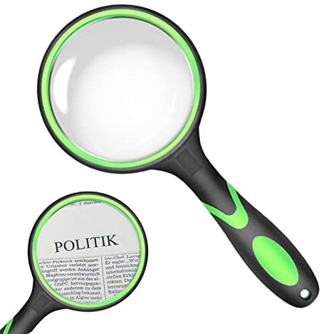 Loupe de lecture QOTSTEOS x10, antidérapante, pour la maison, le bureau, l'apprentissage, la lecture et la recherche de défauts (12,6 cm)