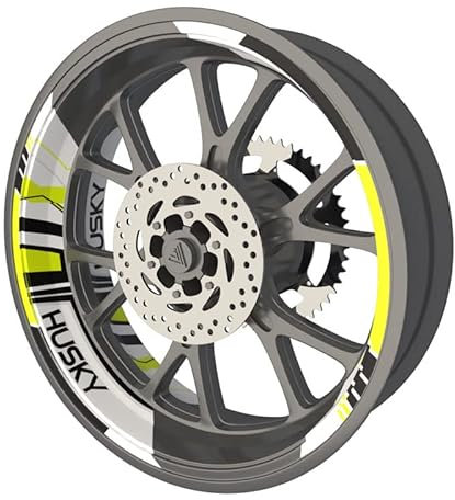 Felgenrandaufkleber für Husqvarna Husky Premium Qualität (Aufkleber für 2 Felgen) Schwarz
