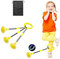 HIQE-FL Springender Ball Blinkender,Swing Wheel mit Lichtrad,Kinder Blinkender Springring,Faltbarer Flash Jumping Ballm,Blinkender Sprungball(Gelb)