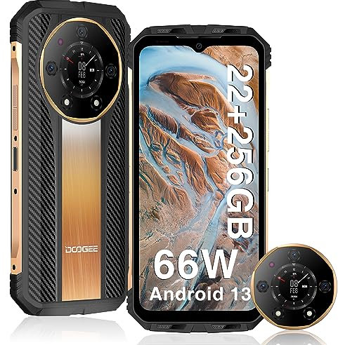 DOOGEE S110 Telephone Portable Incassable, Smartphone Incassable 22GB+256GB (TF 2TB),Écran 6.58 FHD+ 120Hz, Batterie 10800mAh 66W, 50MP Caméra, Helio G99, OTG/GPS/NFC/ IP68/ IP69K