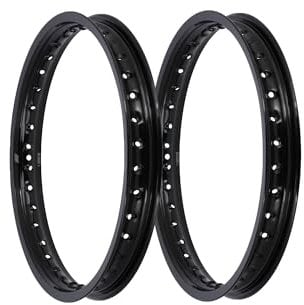 Set: 2x Felge 1,6 x 16 Alufelge Schwarz eloxiert - für Simson S50, S51, KR51 Schwalbe, SR4