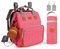 Quino & Co Sac à dos à couches pour poussette avec berceau extensible pour femme et homme (unisexe) avec crochets, housse pour biberon, tétine USB | Cadeau pour bébés nouveau-nés, rose, M