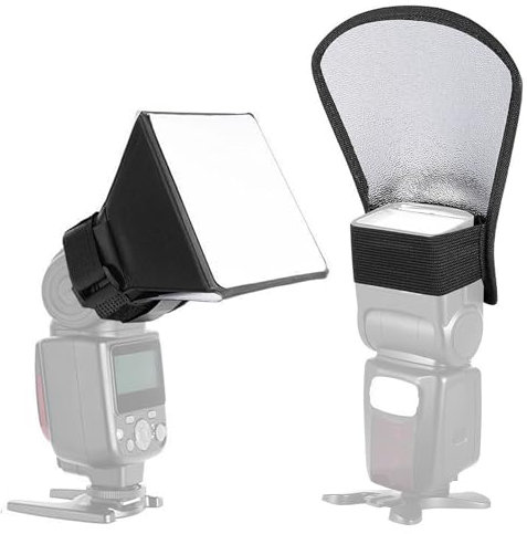 PNOOFR 2 Pezzi Diffusori Flash Portatili Speedlite Portatile Softbox Rotondo Diffusore Flash Universale Diffusore Riflettore Piccolo Portatile Flash Portatile Riflettore Speedlight