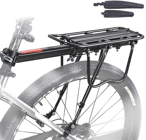 Porte-Bagages arrière pour vélo - Rack de Coffre arrière réglable avec Garde-Boue et réflecteur