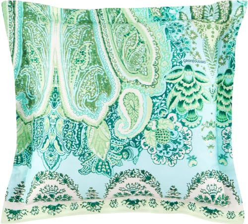 Bassetti MERGELLINA Kissenhülle zu Bettwäsche aus 100% Baumwollsatin in der Farbe Grün V1, Maße: 65x65 cm - 9328877