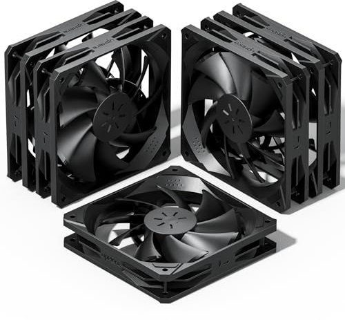 upHere gaming Ventilateur PC 120mm pour Ventilateur PC D'ordinateur Ultra Silencieux, 5 Pack(NK12BK3-5)