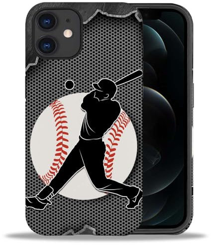 yicomon Compatible with iPhone 12/12 Pro Case, Baseball Sport Pattern Print Matte Phone Case Durable Fashion Funny Liquid Silicone Case Soft Anti-Scratch Shockproof Protective Cover